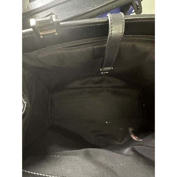Gucci Black Leather and‎ Nylon Jackie O Tote*VERY NICE!! WITH COA - Picture 9 of 11